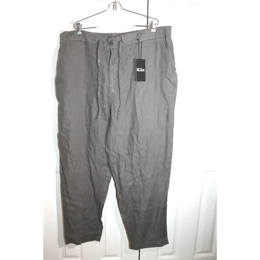 Westport Black Men's Gray Southport Linen Pants sz 2XB NEW